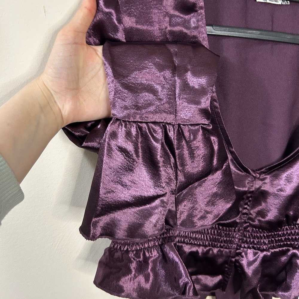 Free People Chasing Love Ruffle Satin Pyjamas - Picture 4 of 15
